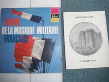 DISQUE 33T GLOIRE DE LA MUSIQUE MILITAIRE FONTANA + COPIE DEFILE  DU 14JUILLET 