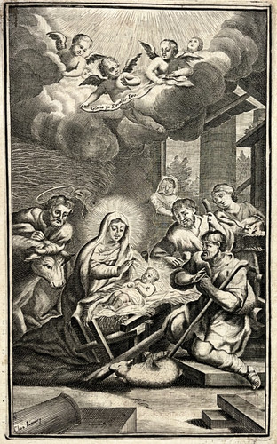 Adoration bergers gravure - bergers,