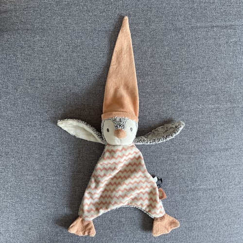 Doudou pingouin gris orange - doudou,