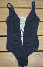 Maillot de bain CHARMLINE noir avec empiècements colorés taille 38 / C-Cup NEUF