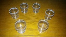 6 verres liqueur digestif givrés avec liseré doré année 1940 / 1950 vintage