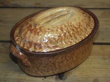 + Ancienne terrine en faïence fine, trompe l'œil pâté croute +