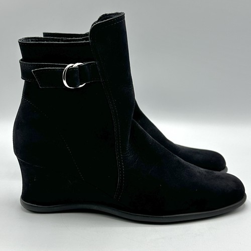 Arche black nubuck leather zip - black,