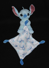 Peluche doudou Stitch DiSNEY BABY Lilo bleu mouchoir blanc 15 cm assis NEUF