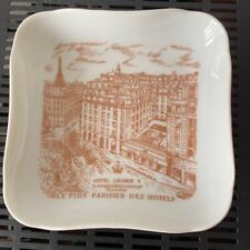 Vintage Ashtray Hotel George V Paris France Porcelain Dish Orchies Luxury Hotel