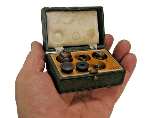 C1880 green leather cased set - cased,