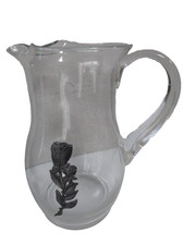 Carafe à Eau en Verre avec Superbe Rose en Étain Broc à Eau Jus de Fruits 