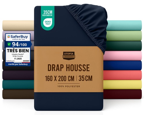 Drap Housse - Bleu Marine, 160