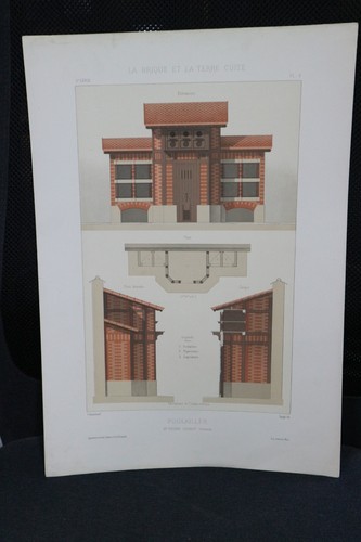 Lithographie xixe architecture - lithographie,