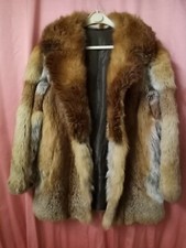 Veste fourrure  renard roux et blanc