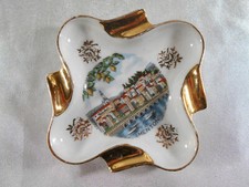 TRES BEAU CENDRIER " MENTON " EN PORCELAINE DE LIMOGES FRANCE