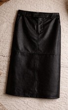 Jupe fendue en cuir longue