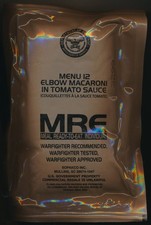 PORT OFFERT Rare Ration combat USA MRE  MENU 12 COQUILLETTE TOMATE Emb. 2024