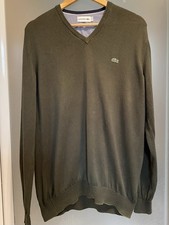 pull LACOSTE vert kaki neuf