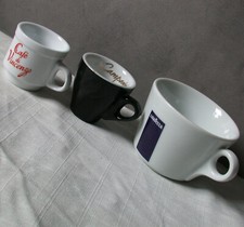 CAFE lot 3 tasses porcelaine DI VINCENZO / CAMPANINI / LAVAZZA