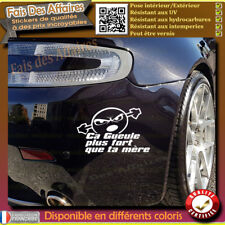 Sticker Autocollant ça gueule plus fort que ta mère humour échappement sono 