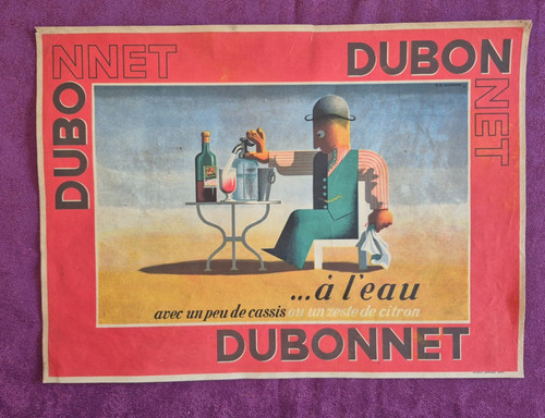 Affichette dubonnet signé - affichette,