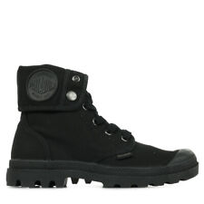 Chaussures Boots Palladium femme Baggy Noir Noire Textile Lacets