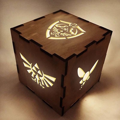 Zelda lampe led cube - en, bois