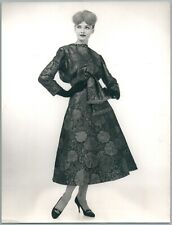 1960's Lanvin Parisienne Tissu Bianchini Férier Photo Vintage Mode Haute Couture