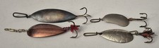 Lot 4 anciennes cuillers de collection (+ de 120 ans), pêche au moulinet ancien
