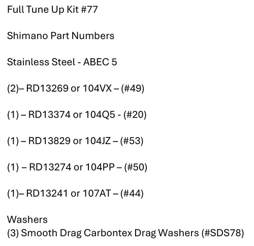 Tune kit 77 shimano - tune, #77