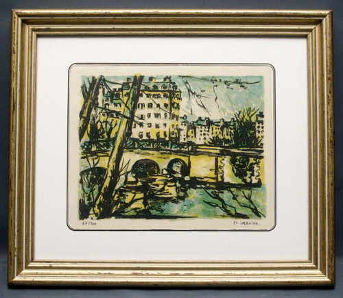Linogravure couleurs vue - linogravure,
