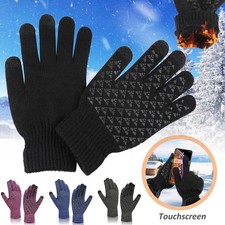 Gants d'hiver chauds écran tactile tricoté épais gants thermiques à doigt entier