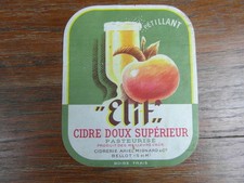 1 ETIQUETTE vintage CIDRE ELIT