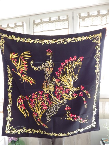 Foulard carre soie hermes - carre,