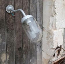 (19) Ancienne lampe de ferme atelier applique col de cygne loft usine Jielde