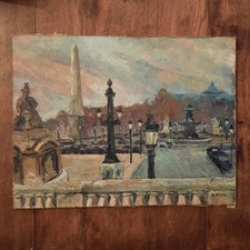 Tableau Huile Carton Place Concorde Paris