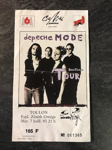 Ancien billet concert depeche - ancien,