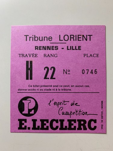 Ticket match contremarque - ticket,