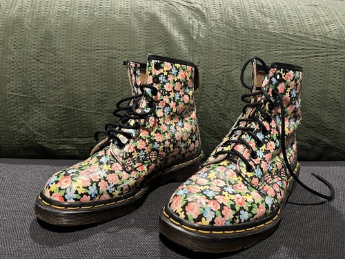 Doc martens black floral - martens,