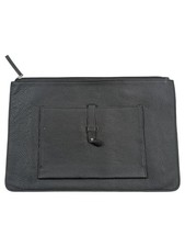 LUCRIN Pochette Cuir Noir