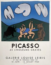 PICASSO  -  1960  - Lithographie Originale - Galerie Louise Leiris  -  CW #174