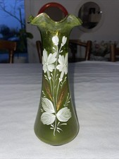 Ancien Vase Vert Peint À La