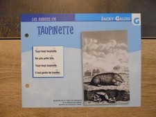 Carte fiche Plaisir de Chanter - Jacky Galou - Taupinette