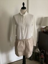 Robe combi chemise blanche /jupe dorée COMPTOIR DES COTONNIERS taille 40 neuve