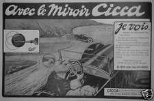 PUBLICITÉ 1924 AVEC LE MIROIR CICCA JE VOIS - ADVERTISING