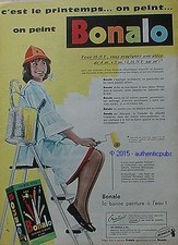 PUBLICITE BONALO LA BONNE PEINTURE A L'EAU COULEUR DE 1960 FRENCH AD PUB VINTAGE