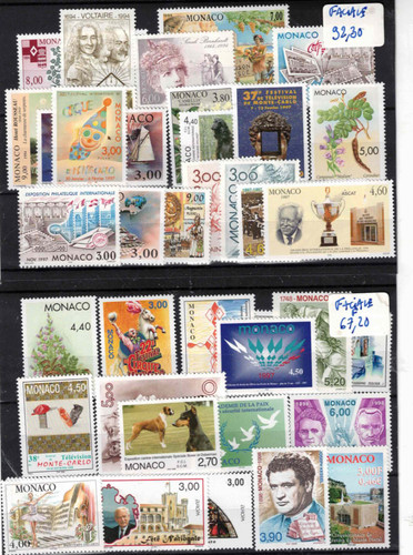 Lot timbres monaco neuf en - de, neuf**en