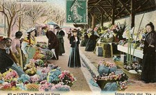 CPA CANNES MARCHE AUX FLEURS