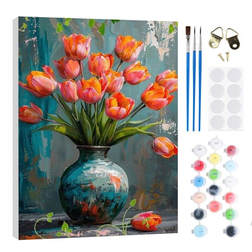 Vase fleur peinture numero - vase,