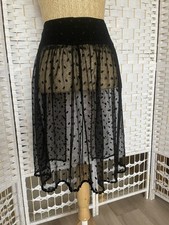 ancien tablier noir breton en tulle brodé  (M1)