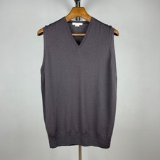 Gilet tricoté col V en laine marron John Smedley pour homme - taille XL