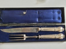 Coffret Service a découper le gigot en Manche ARGENT MINERVE de époque 1900
