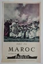 Allez au Maroc Souissi vers 1950 Affiche Originale Afrique du Nord Tourisme	