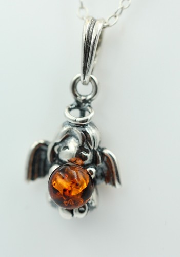 Pendentif ange avec ambre - pendentif,